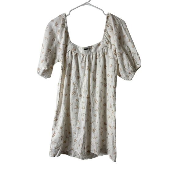 Billabong Linen White And Tan Dress Large - Picture 5 of 7